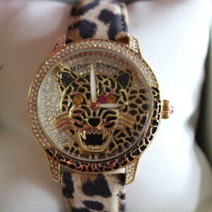 BRAND NEW AUTHETIC BETSEY JOHNSON LEOPARD BLING WRISTWATCH STUNNING!!